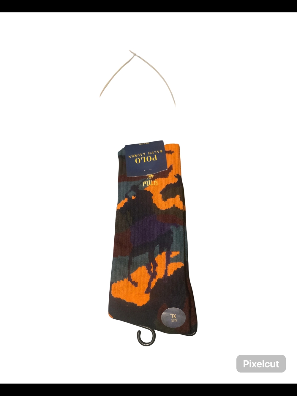 Polo by Ralph Lauren Orange, Black & Green Camouflage Crew Socks